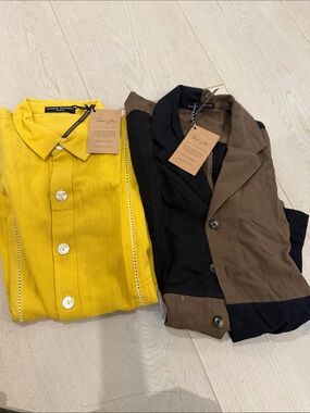 Unbranded Men’s Casual Button-Down Shirt - Yellow